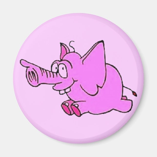 "Pink Elephant" 3" Kühlschrankmagnet Magnet (Vorne)