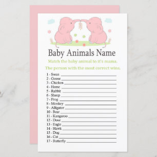 Pink Elephant Baby Animes Name Game