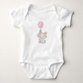 Pink Elephant Baby Bodysuit Baby Strampler