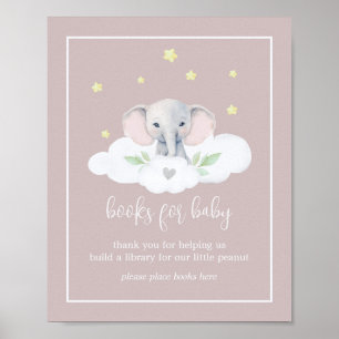 Pink Elephant Baby Duschbücher für Baby Poster