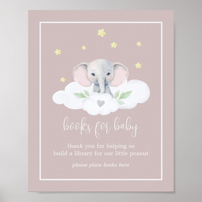 Pink Elephant Baby Duschbücher für Baby Poster (Vorne)