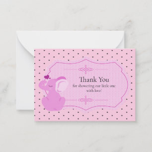Pink Elephant Baby Dusche Danke Karten