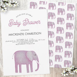 Pink Elephant Baby Dusche Einladung
