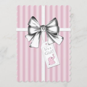 Pink Elephant Baby Dusche Einladung