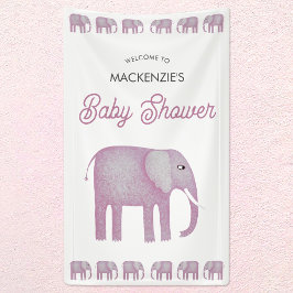 Pink Elephant Baby Dusche Empfang Banner