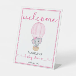 Pink Elephant Baby Dusche Empfang Sockelschild