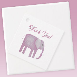 Pink Elephant Baby Dusche Geschenkanhänger