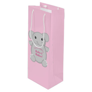 Pink Elephant Baby Dusche Geschenktüte Für Weinflaschen