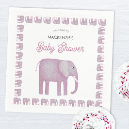 Pink Elephant Baby Dusche Serviette