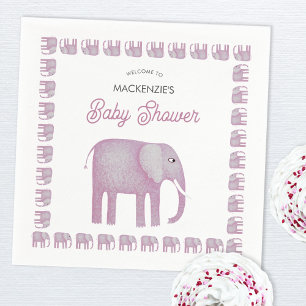 Pink Elephant Baby Dusche Serviette