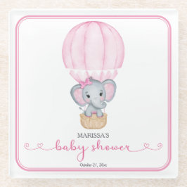 Pink Elephant Baby Girl Dusche Glasuntersetzer