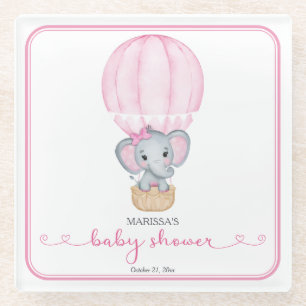 Pink Elephant Baby Girl Dusche Glasuntersetzer