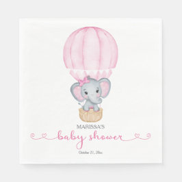 Pink Elephant Baby Girl Dusche Papier Napkin Serviette