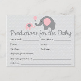 Pink Elephant Baby Predictions Karten Kinderdusche
