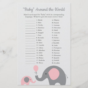 Pink Elephant Baby Rund um die Weltübersetzung Flyer