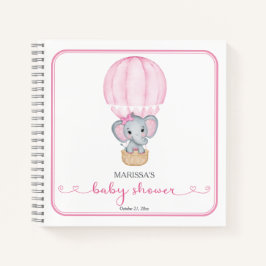 Pink Elephant Baby Showbook Notizbuch