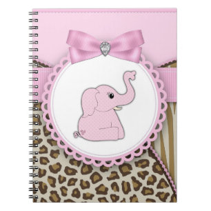 Pink Elephant Baby Showbücher Notizblock