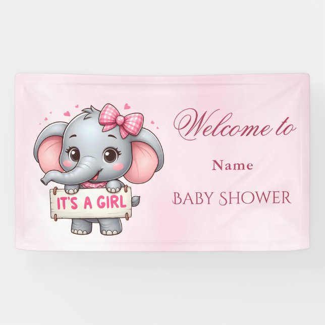 Pink Elephant Banner (Horizontal)