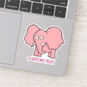 Pink Elephant Cartoon Aufkleber