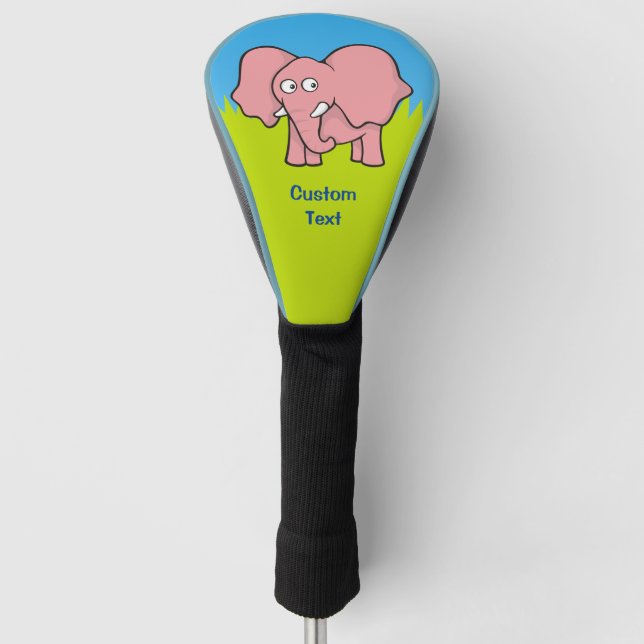 Pink Elephant Cartoon Golf Headcover (Vorderseite)