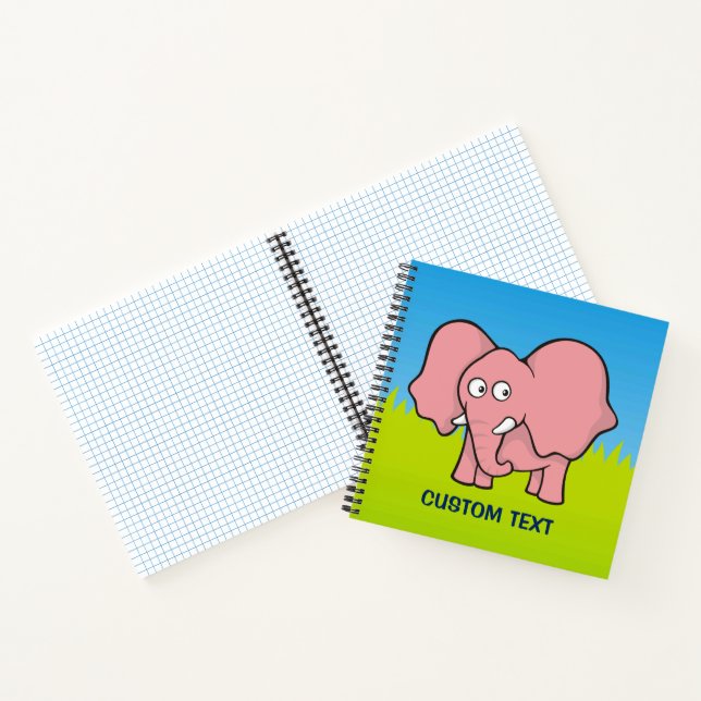 Pink Elephant Cartoon Notizbuch (Innenseite)