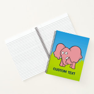 Pink Elephant Cartoon Notizbuch