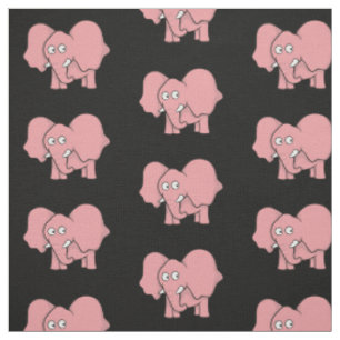 Pink Elephant Cartoon Pattern Stoff