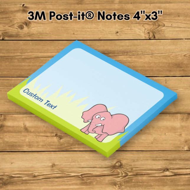 Pink Elephant Cartoon Post-it Klebezettel (Von Creator hochgeladen)