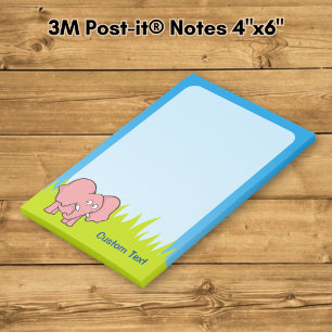 Pink Elephant Cartoon Post-it Klebezettel