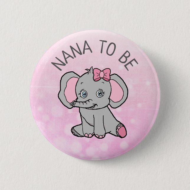 Pink Elephant dachte, NANA sei eine Babydusche Button (Vorderseite)