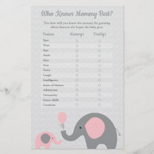 Pink Elephant, der Mommy Best Shower Game kennt Flyer