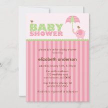 Pink Elephant Girl Baby Dusche