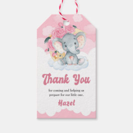 Pink Elephant Girl Baby Dusche Gefallen Tag Geschenkanhänger