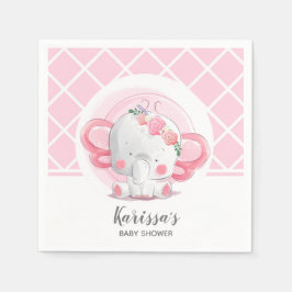 Pink Elephant Girl Baby Dusche Serviette