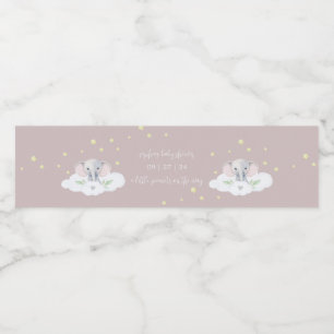Pink Elephant Girl Baby Dusche Wasserflaschen Labe Wasserflaschenetikett
