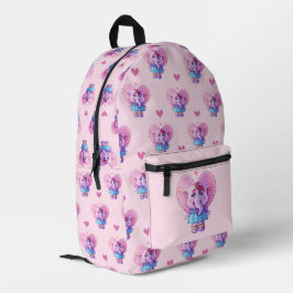 Pink Elephant Girl Bedruckter Rucksack