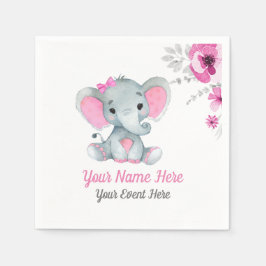Pink Elephant Girl Napkins Baby Dusche Geburtstag Serviette