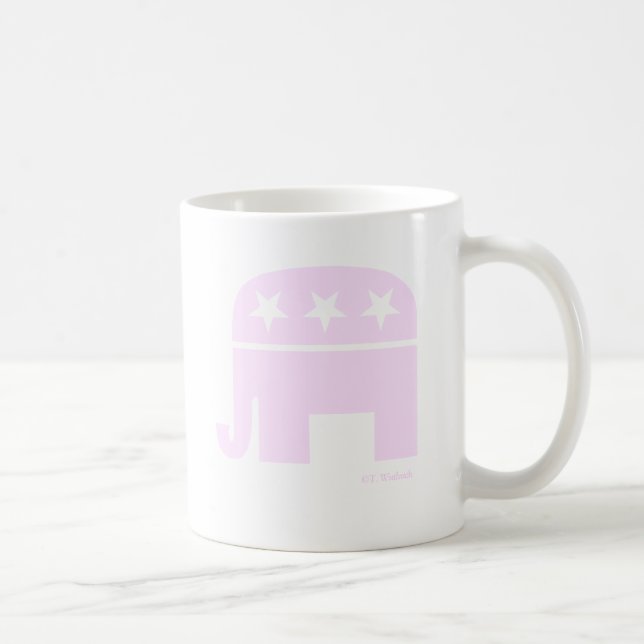 Pink Elephant GOP Symbol Republican Woman Kaffeetasse (Rechts)