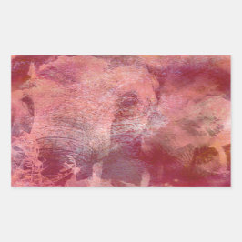 Pink Elephant Grunge Rechteckiger Aufkleber