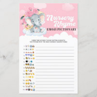Pink Elephant Kinderzimmer Rhyme Emoji Pictionary 