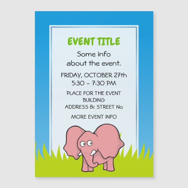 Pink Elephant Magnetkarte (Vorderseite)