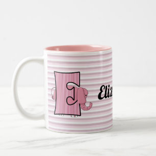 Pink Elephant Mit Monogramm E Kid's Zweifarbige Tasse