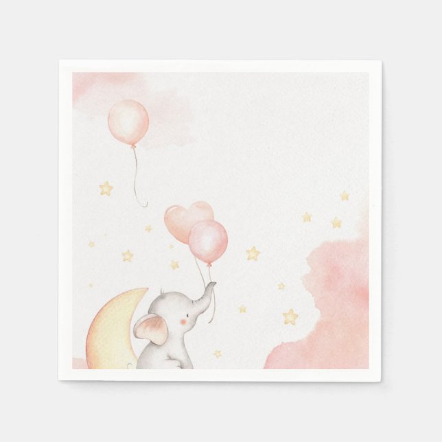 Pink Elephant Napkin Serviette (Vorderseite)
