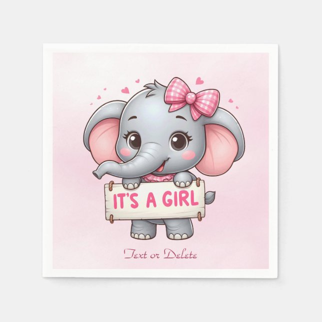 Pink Elephant Napkins Serviette (Vorderseite)