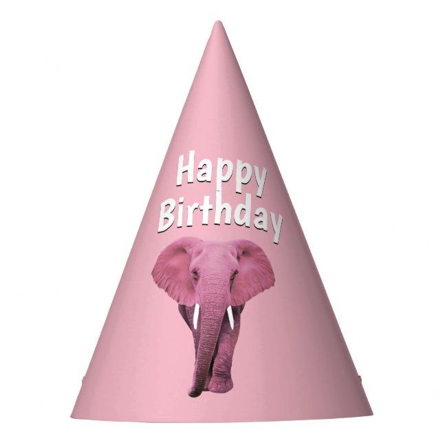 Pink Elephant Partyhütchen (Vorderseite)