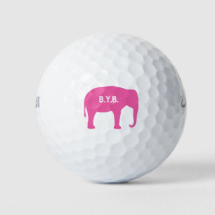 Pink Elephant-Silhouette mit benutzerdefiniertem T Golfball