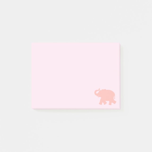 Pink Elephant Silhouette Post-it Klebezettel (Vorderseite)