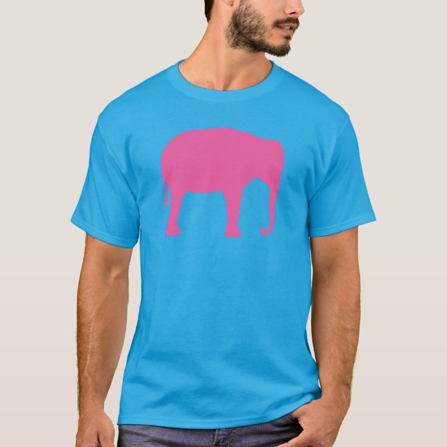 Pink Elephant Silhouette T-Shirt (Vorderseite)