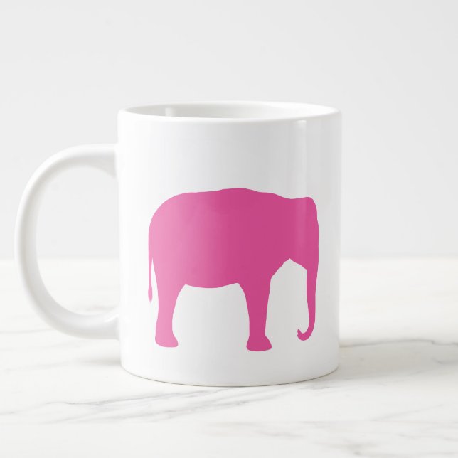 Pink Elephant Silhouetten Jumbo-Tasse (Links)