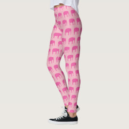 Pink Elephant Silhouetten Muster Leggings